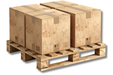 Cajas apiladas en palé